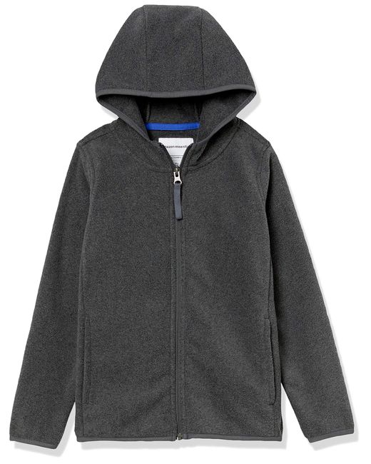 Chaqueta de Forro Polar con Capucha y Cremallera Completa Niño Amazon Essentials de hombre de color Black
