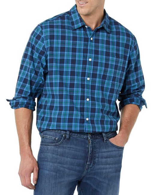 Amazon Essentials Langärmeliges Hemd Aus Stretch-Popeline Mit Normaler Passform in Blue für Herren