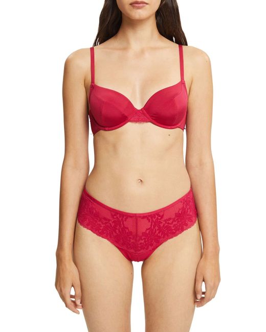 Esprit Red Micro Lace Mix Rcs Underwire Bra Molded