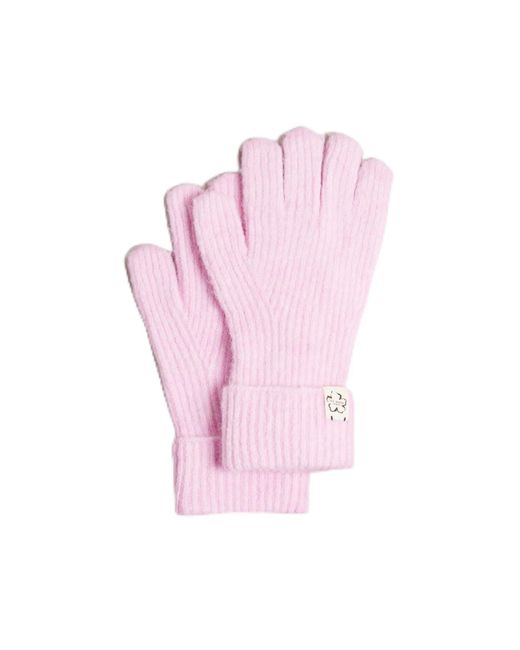 Ted Baker Brittea Magnolia Detail Knitted Gloves One Size In Pale Pink