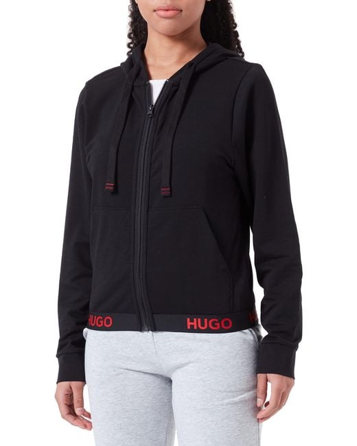 HUGO Black Sporty Logo 10249156 01 Full Zip Sweatshirt Xs