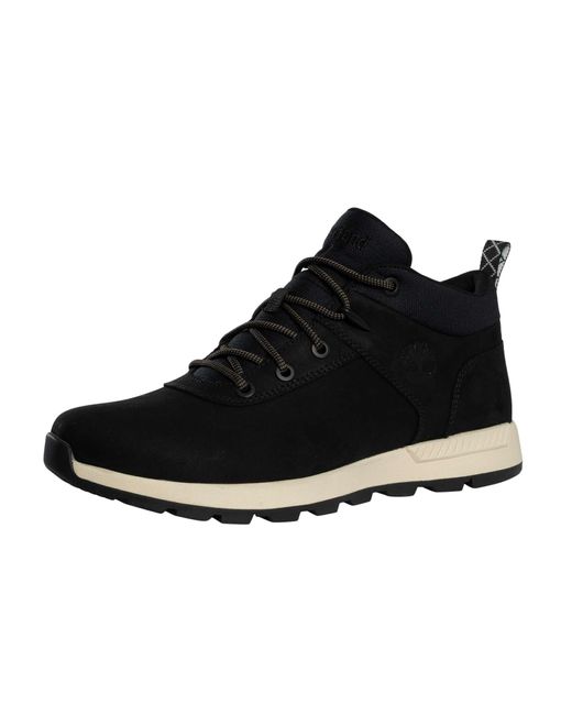 Uomo Sprint Basic Mid Lace Leather Trainers di Timberland in Black da Uomo