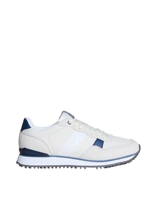 Napapijri White Cosmos Faux Leather And Nylon Sneakers for men