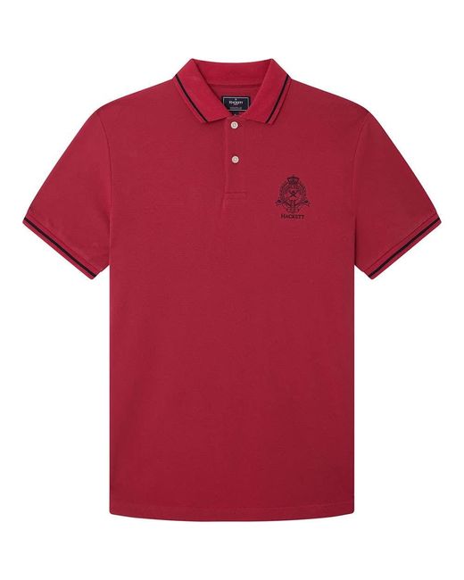 Hackett Heritage Logo Polo Polohemd in Red für Herren