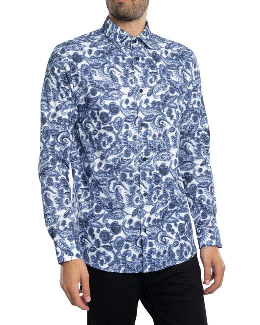 Ted Baker Blue Palsley Regular Shirt for men