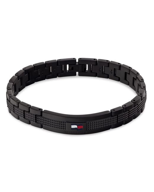 Tommy Hilfiger 2790420 Jewelry Ionic Plated Black Steel Link Bracelet Color: Black for men