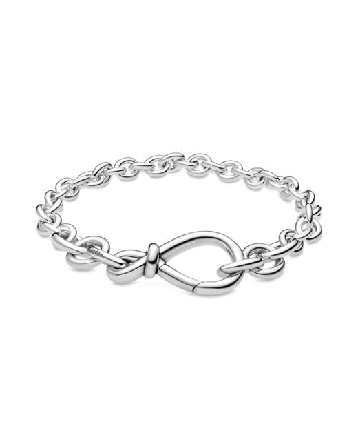 Pandora Metallic Moments Sterling Silver Chunky Infinity Knot Chain Bracelet