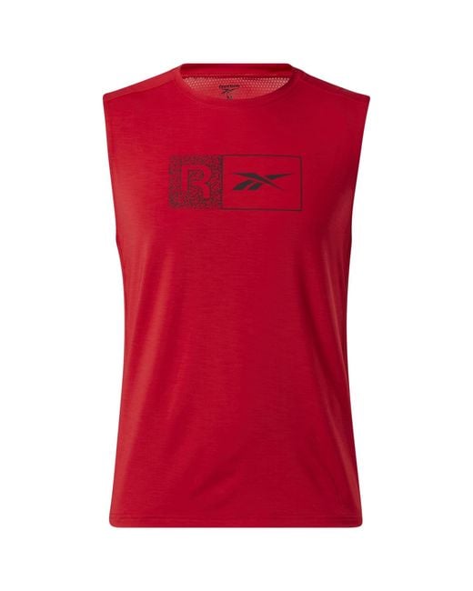 Workout Ready Sleeveless T-Shirt di Reebok in Red da Uomo