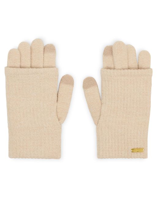 Steve Madden Natural Long Knit Magic Gloves-tan
