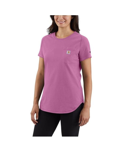 Carhartt Purple Plus Size Force Relaxed Fit Midweight Pocket T-shirt
