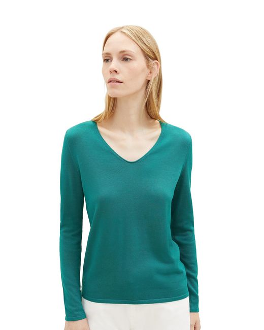 Tom Tailor Blue Basic Strickpullover mit V-Ausschnitt