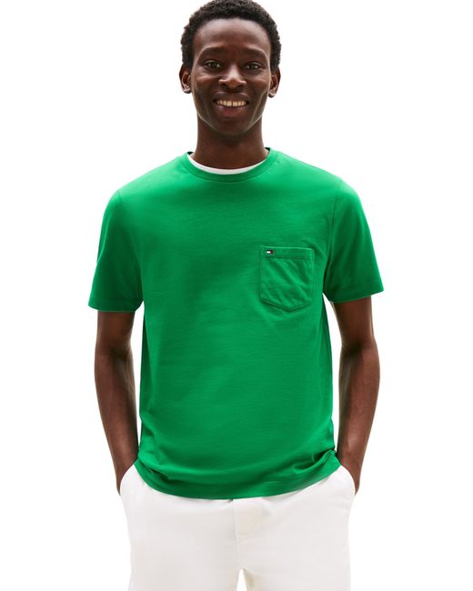 Tommy Hilfiger Pullover mit Reißverschluss Essential Cotton Zip Thru Stehkragen in Green für Herren