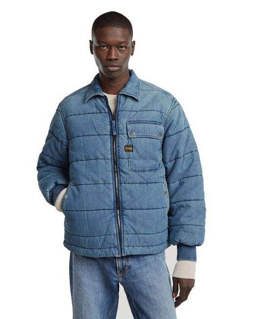 G-Star Gewatteerde Ritssluiting Bomber in het Blue voor heren