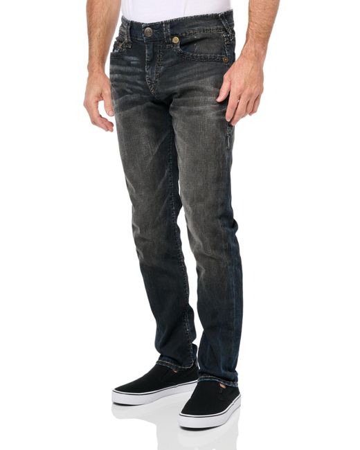 True Religion Black Rocck Super T No Flap 32" Inseam Jeans for men