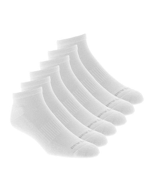 New Balance White Quarter Basic 6-pack Socks for men