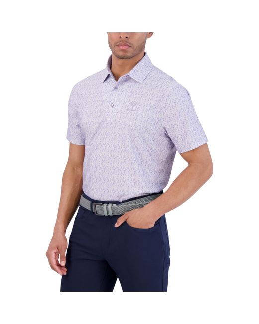 Ben Sherman Blue Short Sleeve Printed Tech Sports Fit Polo Top for men