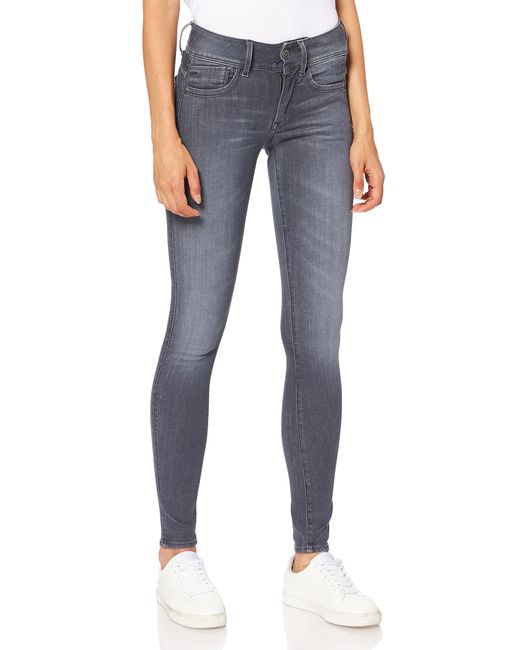 G-Star RAW Denim Damen Lynn D-Mid Super Skinny Jeans in Grau - Sparen Sie  55% | Lyst DE