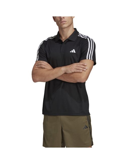 Train Essentials Piqué 3-Stripes Training Polo Adidas Originals pour homme en coloris Black