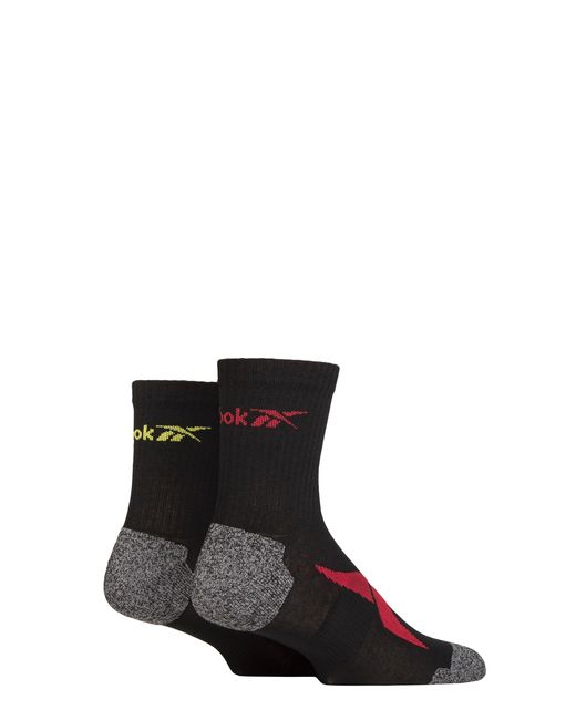 Reebok Black Unisex 'technical' Running Socks - Mens & Ladies,recycled, Ankle Length, Sports, Fitness, Cushioned, Arch Support, 2 Pair
