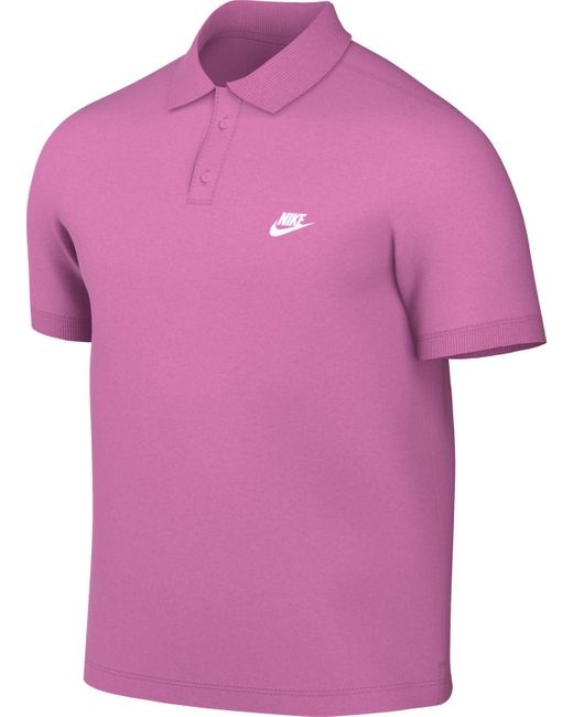 Herren Club Short-Sleeve Polo Pique Haut Nike pour homme en coloris Pink