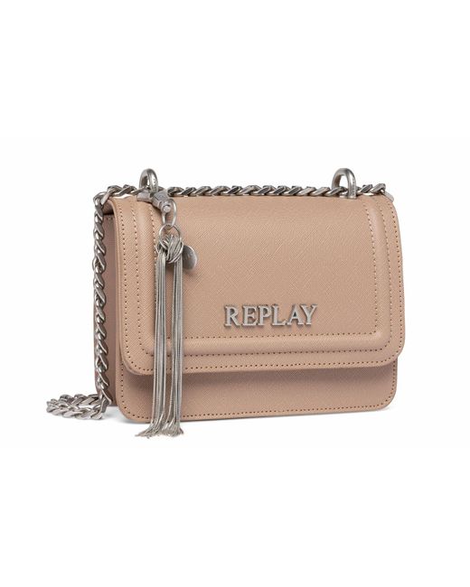 Replay Black Women's Shoulder Bag Made Of Faux Leather