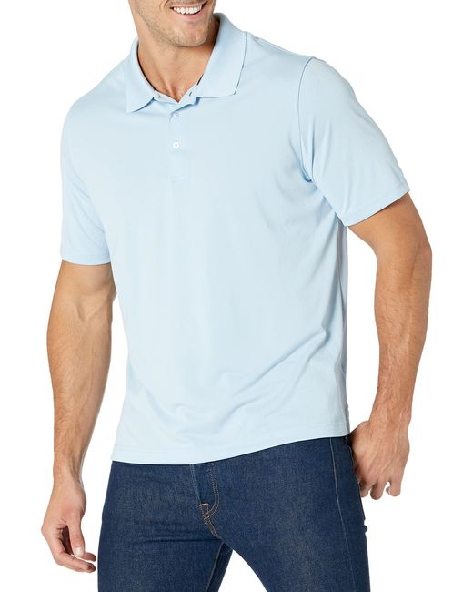 Amazon Essentials Blue Regular-fit Quick-dry Golf Polo Shirt-discontinued Colours for men