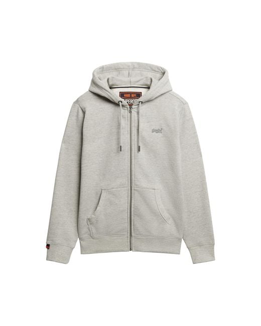 Veste Essential Logo Zip Hooded s Superdry pour homme en coloris Gray