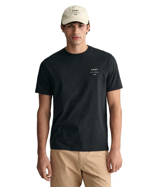 Gant Black Logo Script Ss T-shirt for men