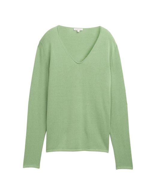 Tom Tailor Green 1012976 Strickpullover mit V-Ausschnitt