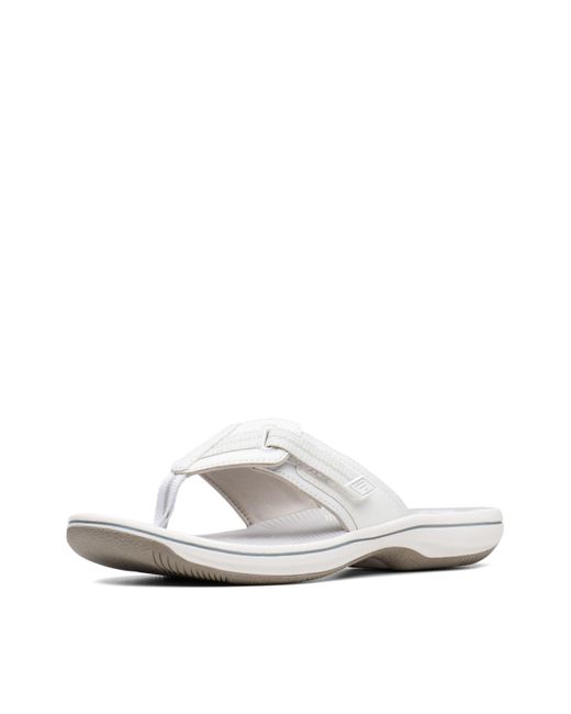 Clarks White Brinkley Jazz Flip Flop