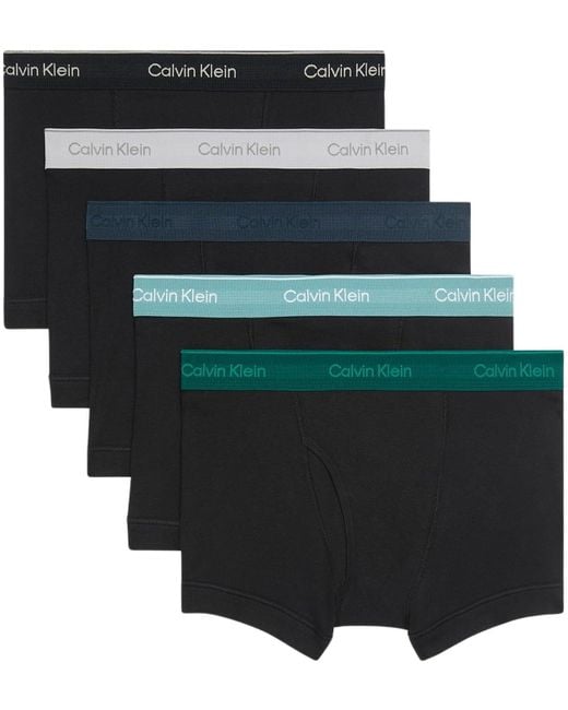Calzoncillos bóxer Pack de 5 Hombre Trunks con logotipo en la cintura Calvin Klein de hombre de color Black
