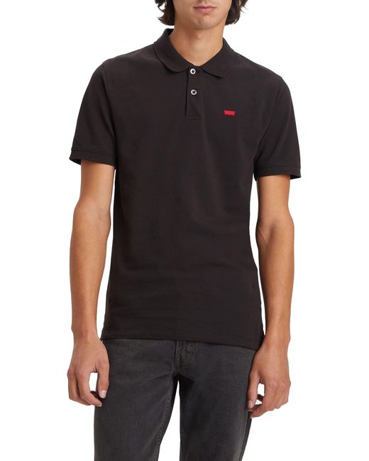 Levi's Black Slim Housemark Polo Shirt for men