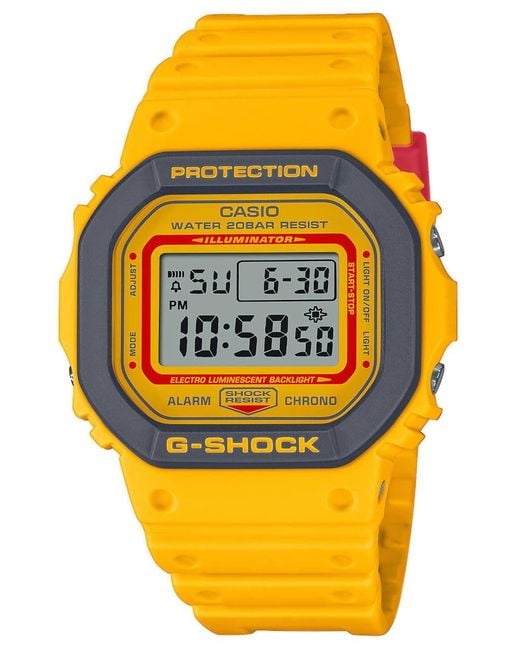 Orologio uomo G-Shock 90's Sport giallo DW-5610Y-9ER cinturino e cassa  resina da Uomo di G-Shock in Giallo | Lyst