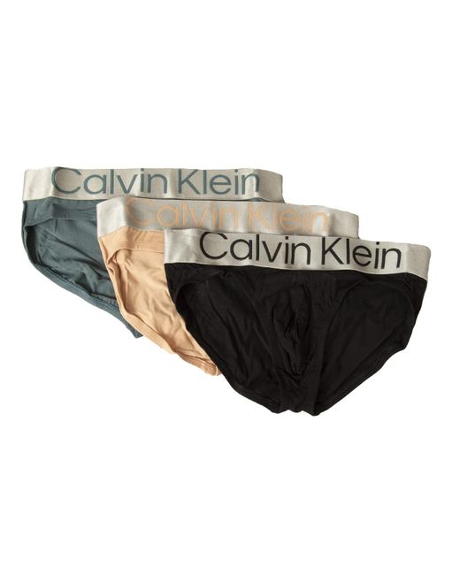 Calvin Klein Slips CK 3er-Pack Tripack Unterhose sichtbar elastisch Artikel NB3129A HIP Brief 3PK in Black für Herren