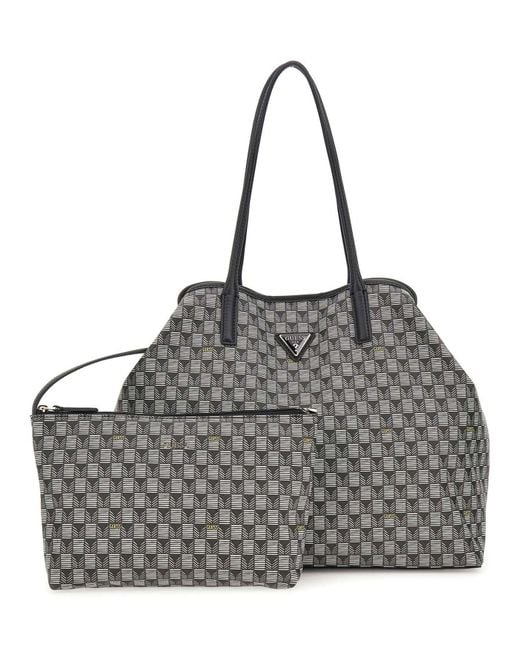 Sac shopper G Wave II 2 in 1 Tote Black Logo noir Guess en coloris Gray