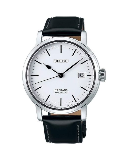 Presage Orologio automatico da uomo con quadrante bianco SPB113J1 di Seiko in Black da Uomo