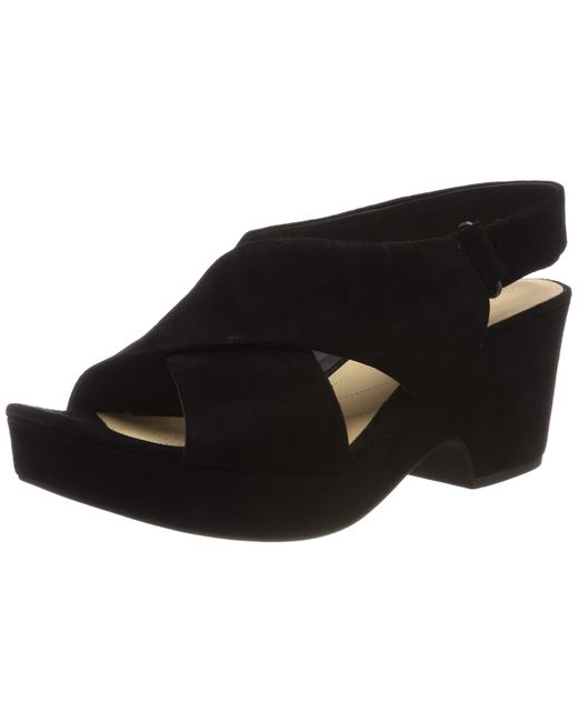 clarks black suede sandals