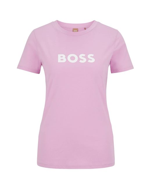 BOSS C_Elogo_5 Camiseta para Mujer de BOSS by HUGO BOSS de color Rosa | Lyst