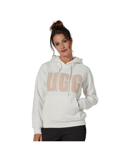 Ugg Gray Rey Fluff Logo Hoodie