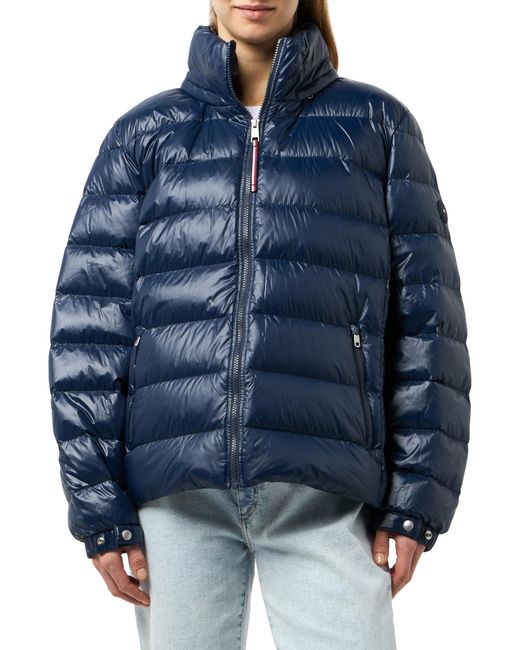 Tommy Hilfiger Crv Lw Down Feminine Gloss Jkt Ww0ww45355 Puffer Jacket Voor in het Blue