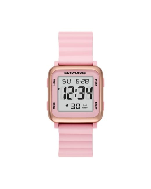 Skechers Pink Beckworth Digital Blush Magnetic Band Slip-ins Watch