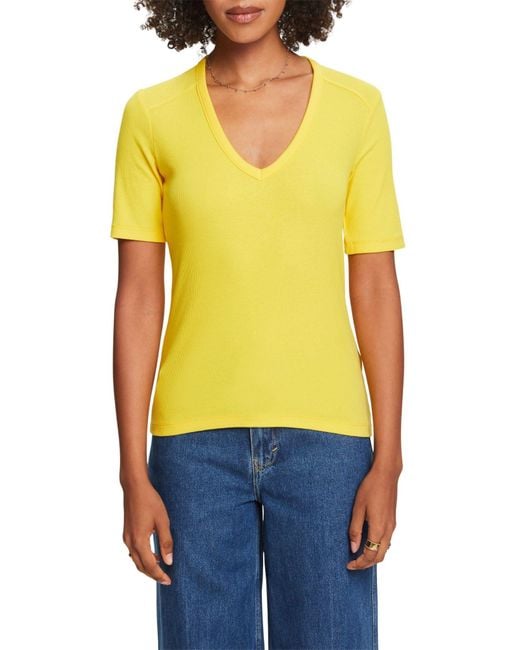 Esprit Yellow 034ee1k307 T-shirt