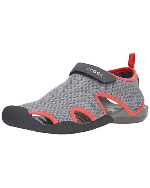 Crocs™ Swiftwater Mesh Sandal in Grey | Lyst UK