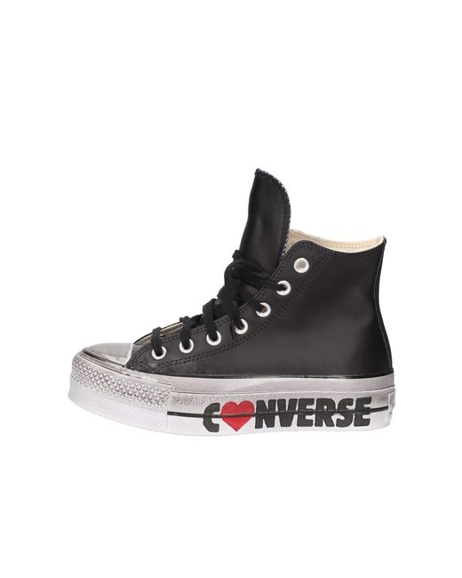 Chaussures Converse chuck taylor all star hi cuir femme noir | Fanny  chaussures