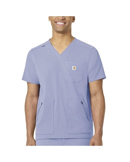 Carhartt Blue Pocket V-neck To - Medium Regular - Ceil for men