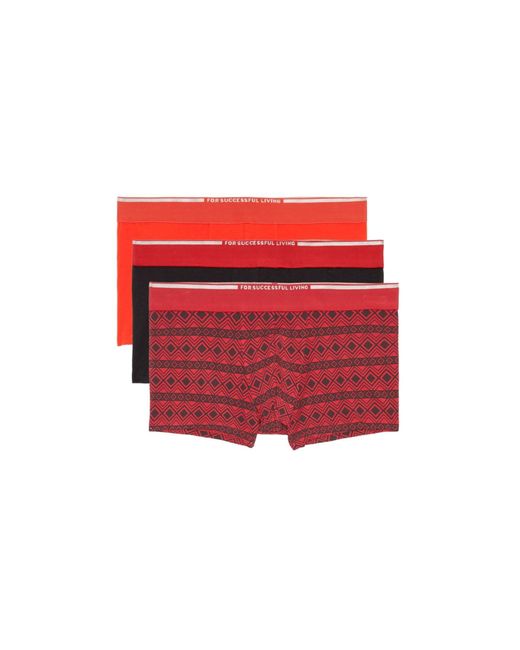 Lot de trois boxers avec imprimé géométrique DIESEL pour homme en coloris Red