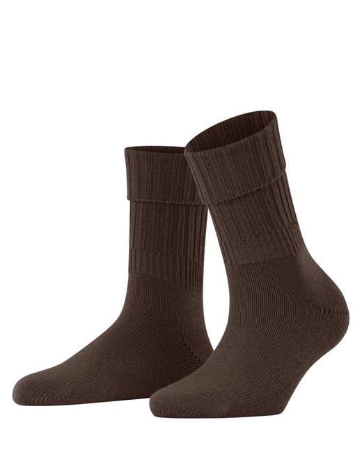 Falke Brown Striggings Rib W SO Wolle einfarbig 1 Paar Socken