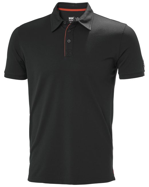 Helly Hansen Black Hansen Workwear Kensington Tech Polo Shirts For - Lightweight Breathable Short-sleeve Pullovers For High for men