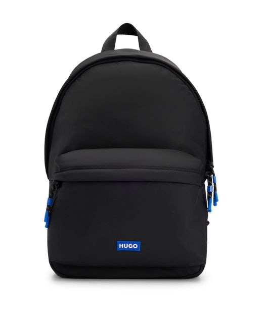 HUGO Black S Vytal 2.0 Backpack Twill Backpack With Blue Logo Label Size One Size for men