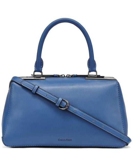Calvin Klein Blue Lori Top Zipper Convertible Satchel